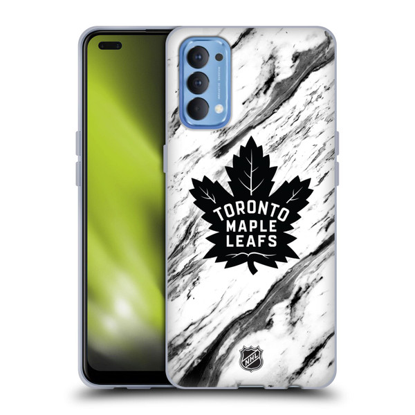 NHL Toronto Maple Leafs Marble Soft Gel Case for OPPO Reno 4 5G