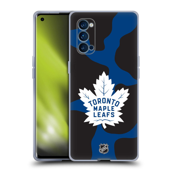 NHL Toronto Maple Leafs Cow Pattern Soft Gel Case for OPPO Reno 4 Pro 5G