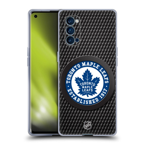 NHL Toronto Maple Leafs Puck Texture Soft Gel Case for OPPO Reno 4 Pro 5G