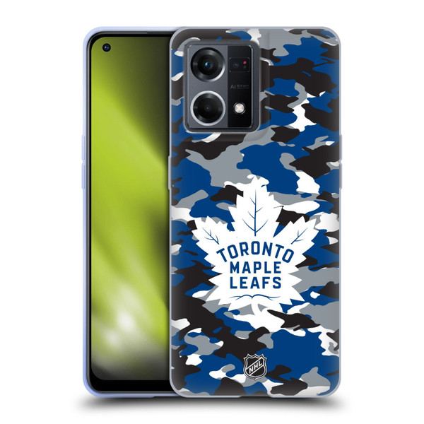 NHL Toronto Maple Leafs Camouflage Soft Gel Case for OPPO Reno8 4G