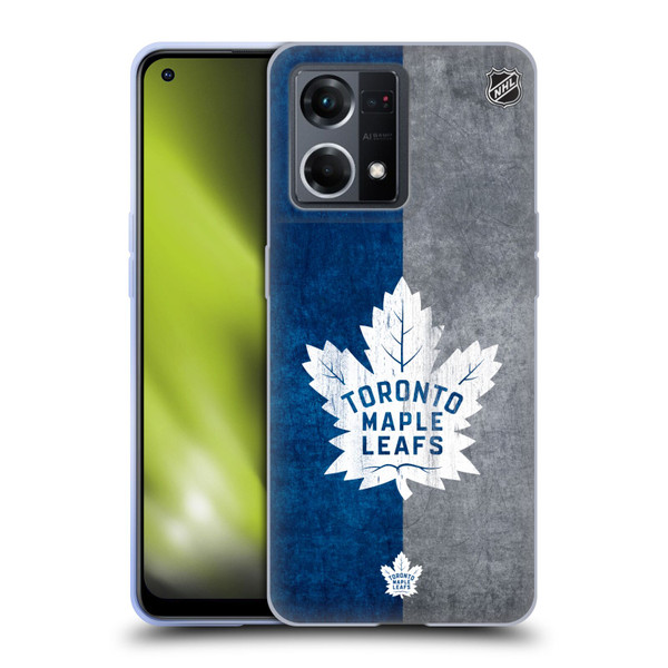 NHL Toronto Maple Leafs Half Distressed Soft Gel Case for OPPO Reno8 4G