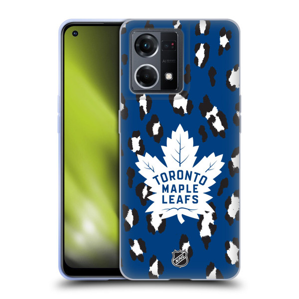 NHL Toronto Maple Leafs Leopard Patten Soft Gel Case for OPPO Reno8 4G