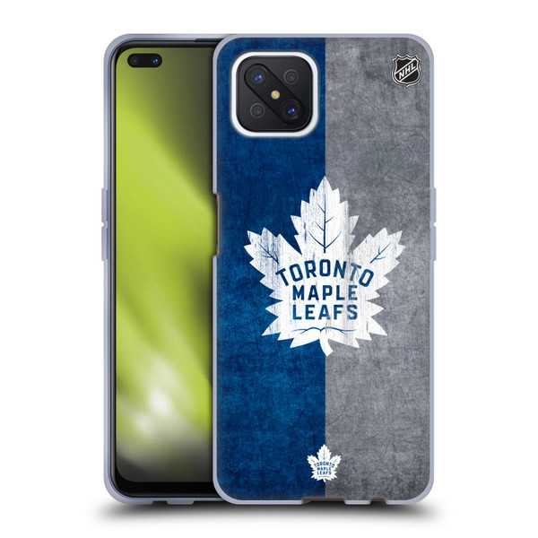 NHL Toronto Maple Leafs Half Distressed Soft Gel Case for OPPO Reno4 Z 5G