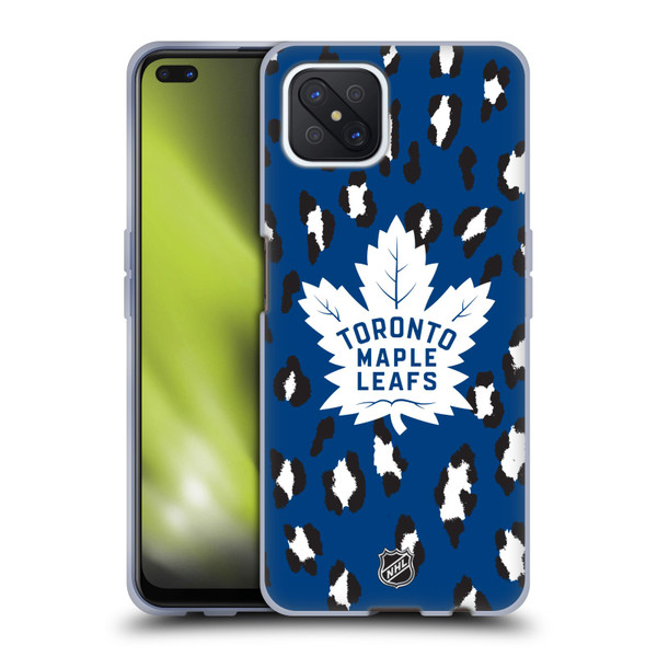 NHL Toronto Maple Leafs Leopard Patten Soft Gel Case for OPPO Reno4 Z 5G