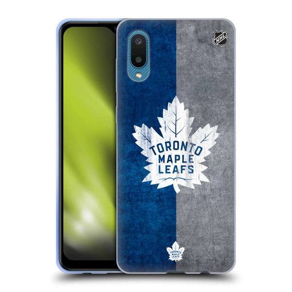 NHL Toronto Maple Leafs Half Distressed Soft Gel Case for Samsung Galaxy A02/M02 (2021)