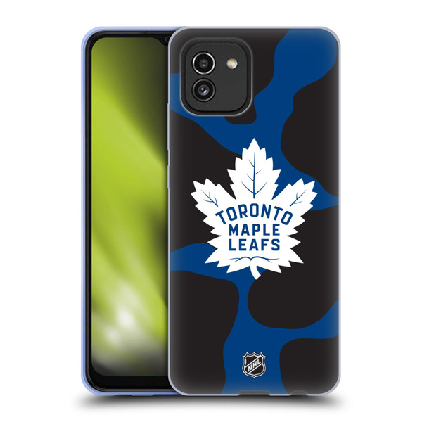 NHL Toronto Maple Leafs Cow Pattern Soft Gel Case for Samsung Galaxy A03 (2021)