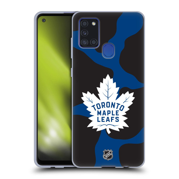 NHL Toronto Maple Leafs Cow Pattern Soft Gel Case for Samsung Galaxy A21s (2020)
