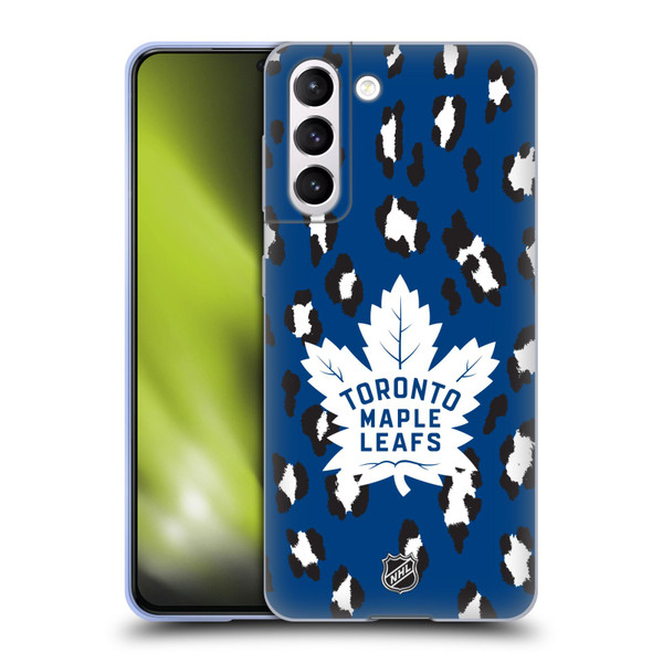 NHL Toronto Maple Leafs Leopard Patten Soft Gel Case for Samsung Galaxy S21 5G