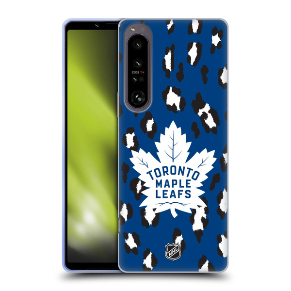 NHL Toronto Maple Leafs Leopard Patten Soft Gel Case for Sony Xperia 1 IV