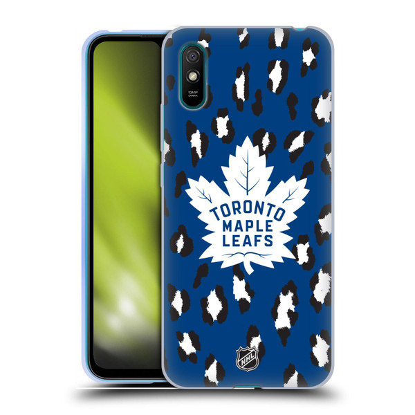 NHL Toronto Maple Leafs Leopard Patten Soft Gel Case for Xiaomi Redmi 9A / Redmi 9AT
