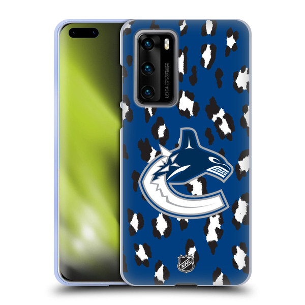 NHL Vancouver Canucks Leopard Patten Soft Gel Case for Huawei P40 5G
