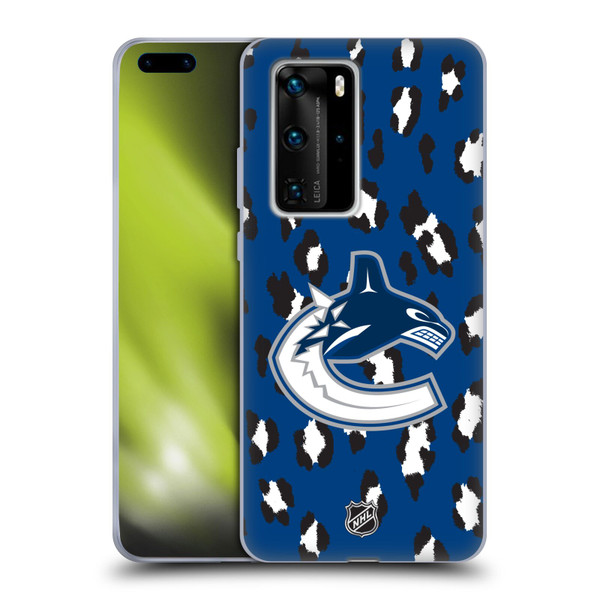 NHL Vancouver Canucks Leopard Patten Soft Gel Case for Huawei P40 Pro / P40 Pro Plus 5G