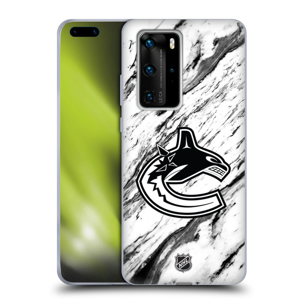 NHL Vancouver Canucks Marble Soft Gel Case for Huawei P40 Pro / P40 Pro Plus 5G
