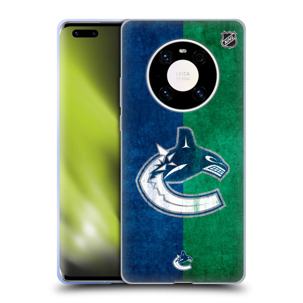 NHL Vancouver Canucks Half Distressed Soft Gel Case for Huawei Mate 40 Pro 5G