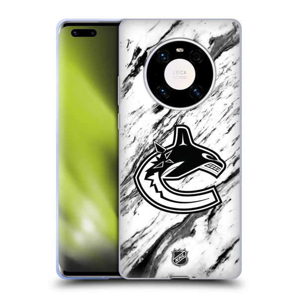 NHL Vancouver Canucks Marble Soft Gel Case for Huawei Mate 40 Pro 5G