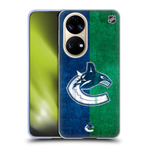 NHL Vancouver Canucks Half Distressed Soft Gel Case for Huawei P50