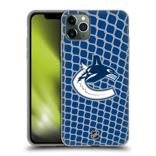 NHL Vancouver Canucks Net Pattern Soft Gel Case for Apple iPhone 11 Pro Max
