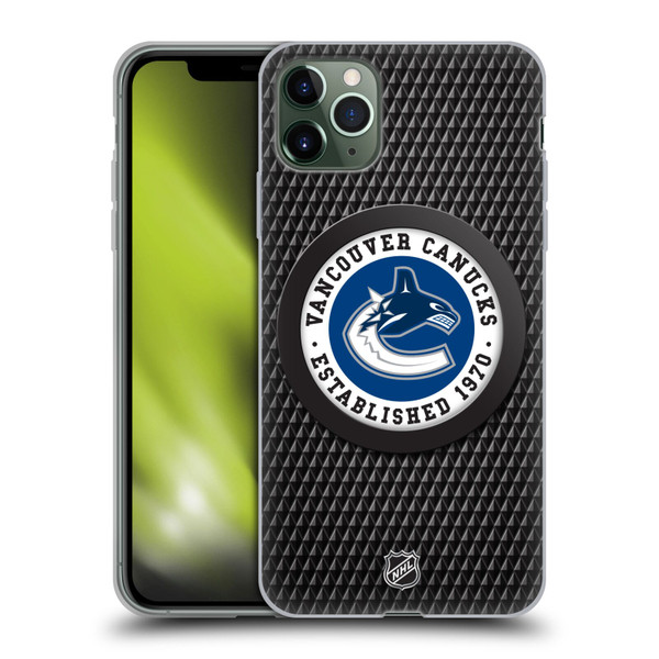 NHL Vancouver Canucks Puck Texture Soft Gel Case for Apple iPhone 11 Pro Max