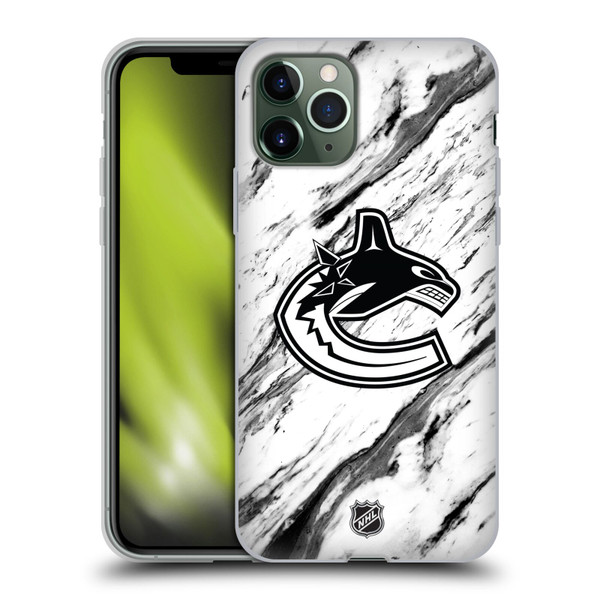 NHL Vancouver Canucks Marble Soft Gel Case for Apple iPhone 11 Pro