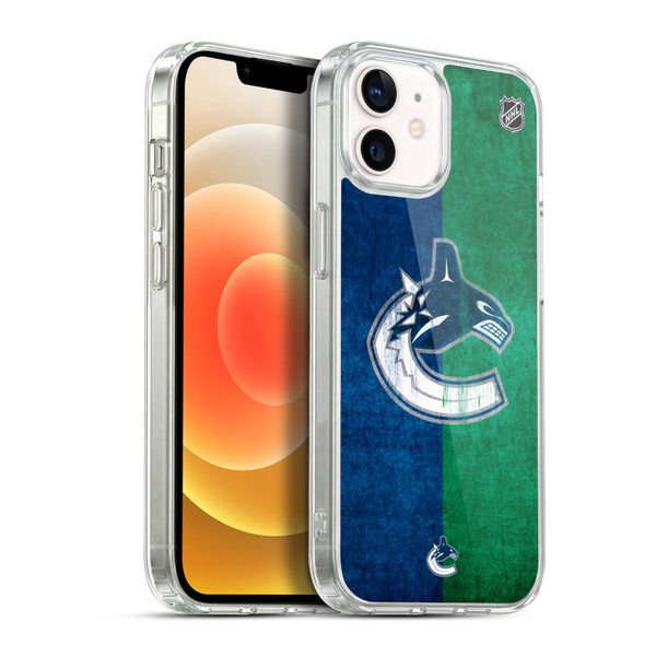 NHL Vancouver Canucks Half Distressed Soft Gel Case for Apple iPhone 12 / iPhone 12 Pro & MagSafe
