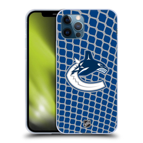 NHL Vancouver Canucks Net Pattern Soft Gel Case for Apple iPhone 12 / iPhone 12 Pro