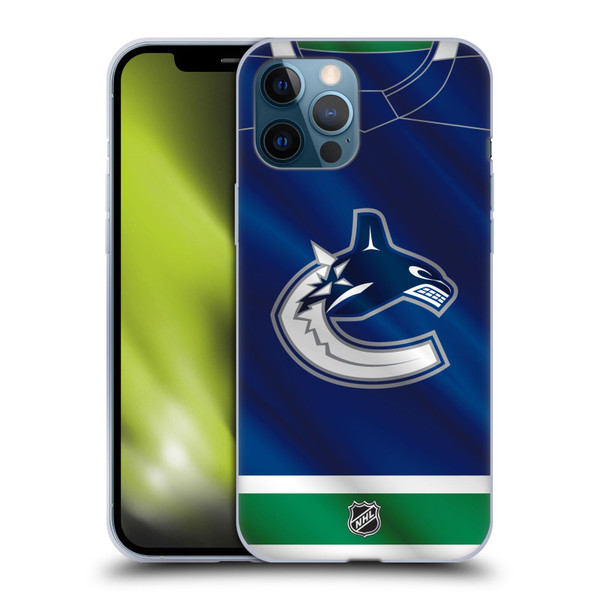 NHL Vancouver Canucks Jersey Soft Gel Case for Apple iPhone 12 Pro Max