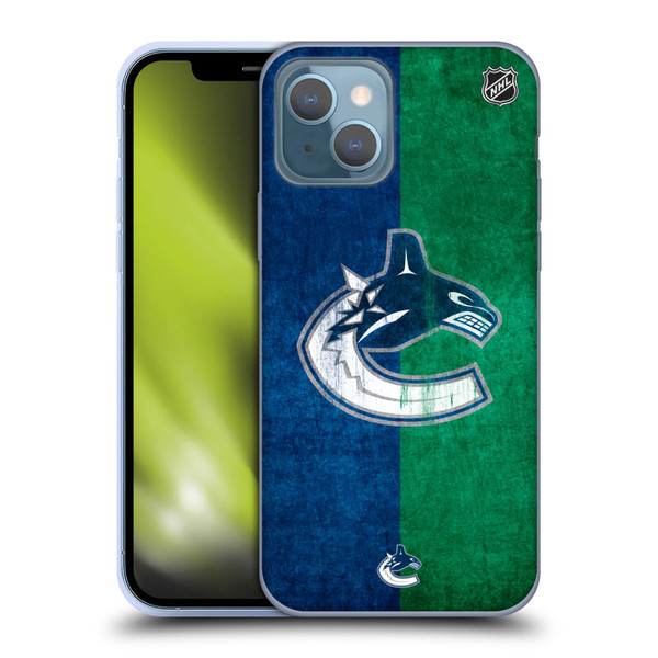 NHL Vancouver Canucks Half Distressed Soft Gel Case for Apple iPhone 13