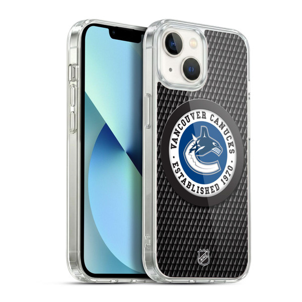NHL Vancouver Canucks Puck Texture Soft Gel Case for Apple iPhone 13