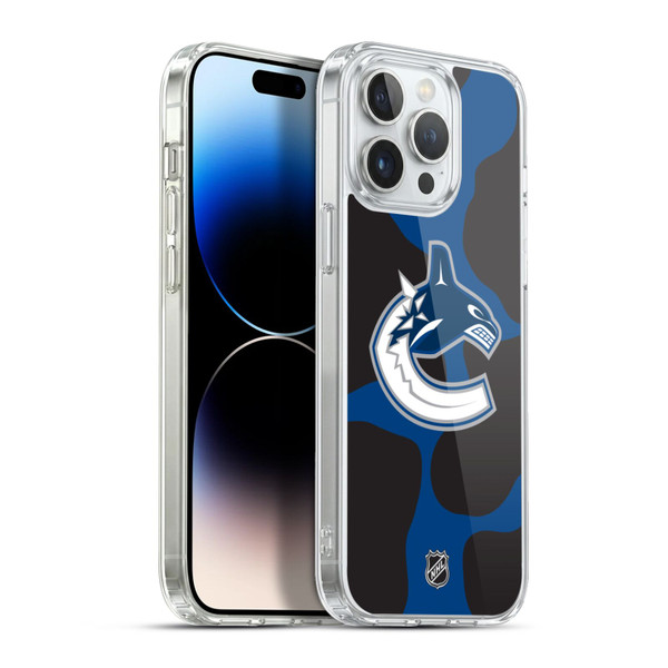 NHL Vancouver Canucks Cow Pattern Soft Gel Case for Apple iPhone 13 Pro Max & MagSafe