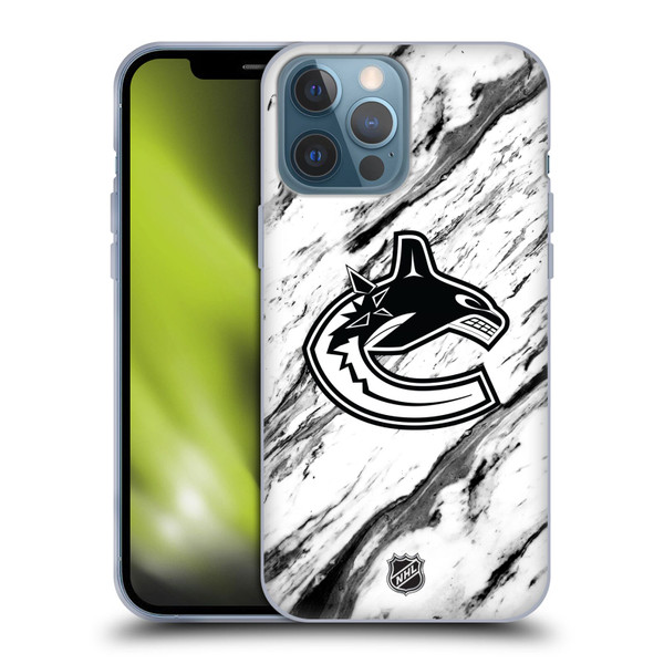 NHL Vancouver Canucks Marble Soft Gel Case for Apple iPhone 13 Pro Max