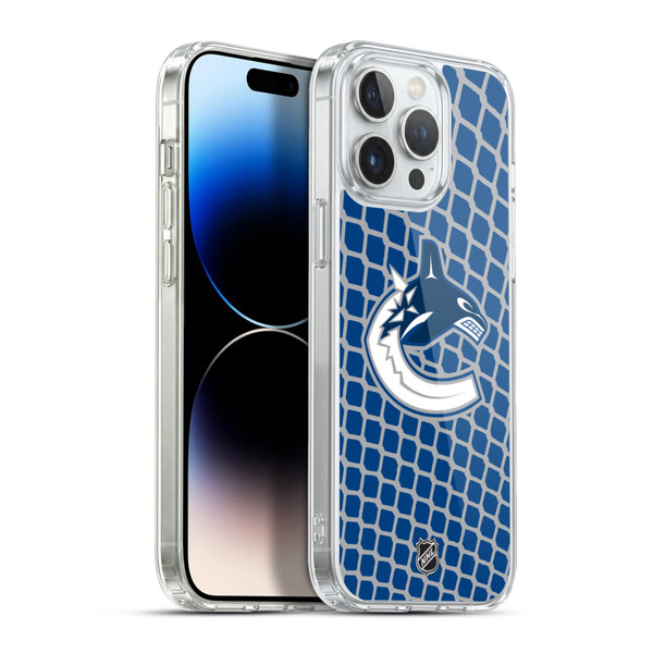 NHL Vancouver Canucks Net Pattern Soft Gel Case for Apple iPhone 13 Pro Max & MagSafe