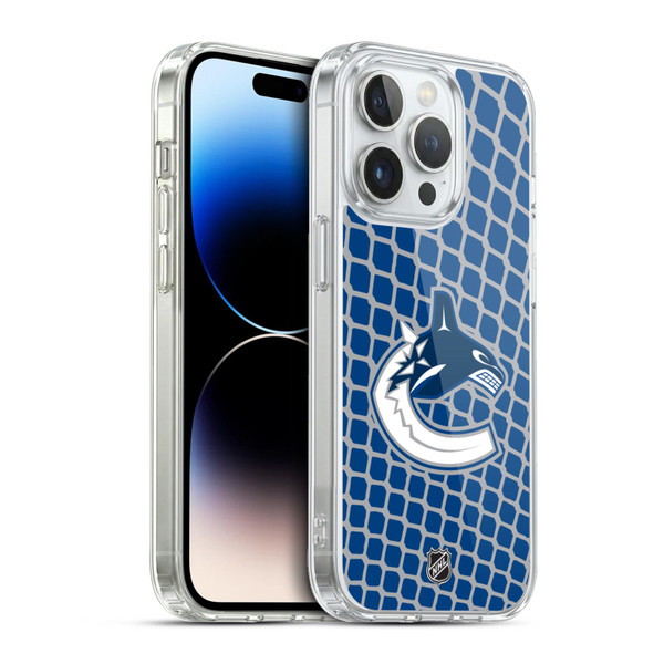 NHL Vancouver Canucks Net Pattern Soft Gel Case for Apple iPhone 13 Pro & MagSafe