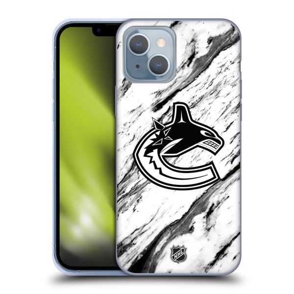 NHL Vancouver Canucks Marble Soft Gel Case for Apple iPhone 14