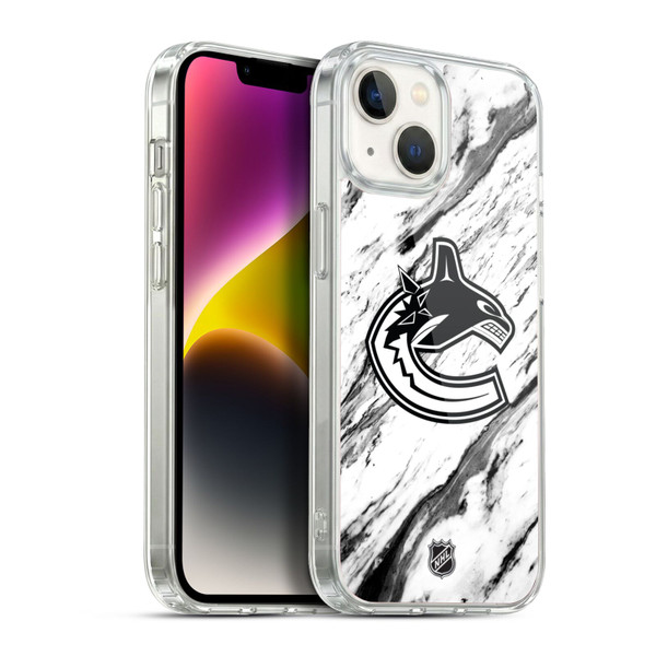 NHL Vancouver Canucks Marble Soft Gel Case for Apple iPhone 14