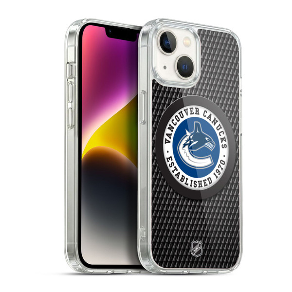 NHL Vancouver Canucks Puck Texture Soft Gel Case for Apple iPhone 14
