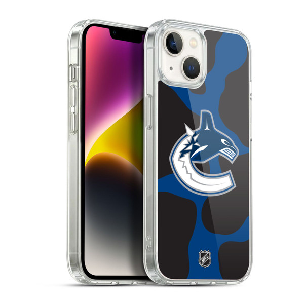 NHL Vancouver Canucks Cow Pattern Soft Gel Case for Apple iPhone 14 Plus & MagSafe