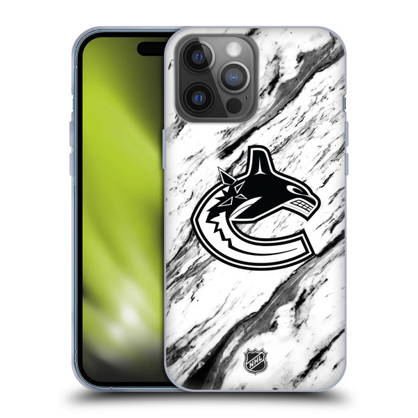 NHL Vancouver Canucks Marble Soft Gel Case for Apple iPhone 14 Pro Max
