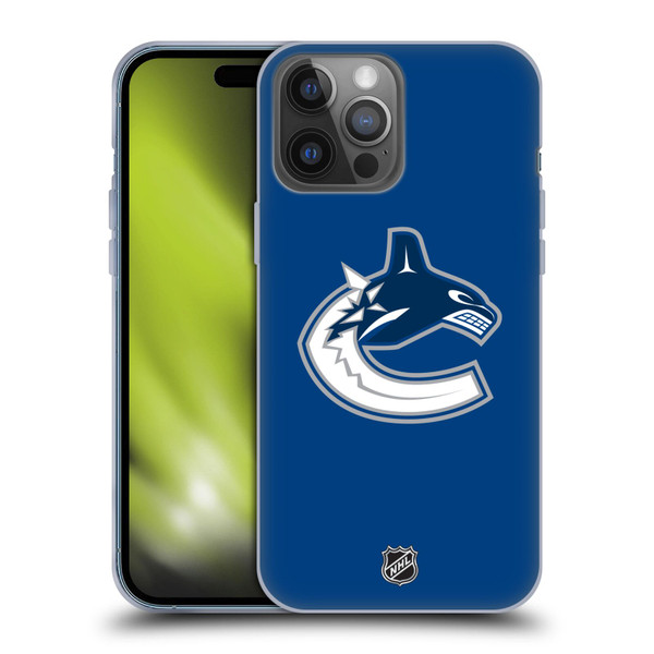 NHL Vancouver Canucks Plain Soft Gel Case for Apple iPhone 14 Pro Max