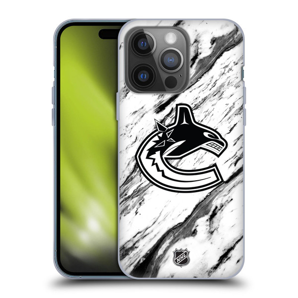 NHL Vancouver Canucks Marble Soft Gel Case for Apple iPhone 14 Pro