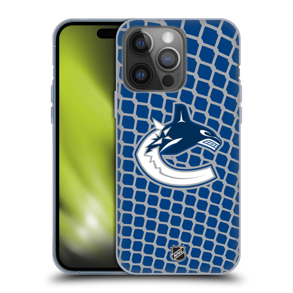 NHL Vancouver Canucks Net Pattern Soft Gel Case for Apple iPhone 14 Pro
