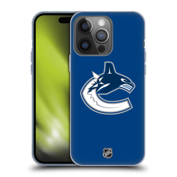NHL Vancouver Canucks Plain Soft Gel Case for Apple iPhone 14 Pro