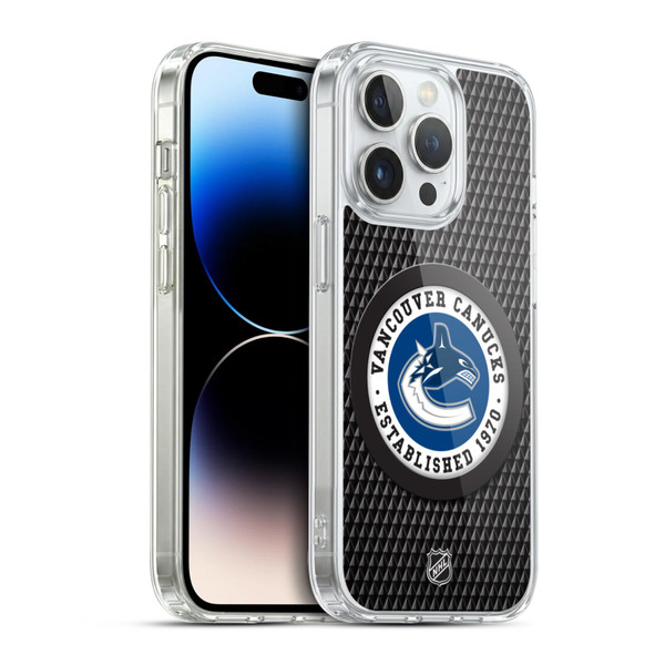 NHL Vancouver Canucks Puck Texture Soft Gel Case for Apple iPhone 14 Pro & MagSafe