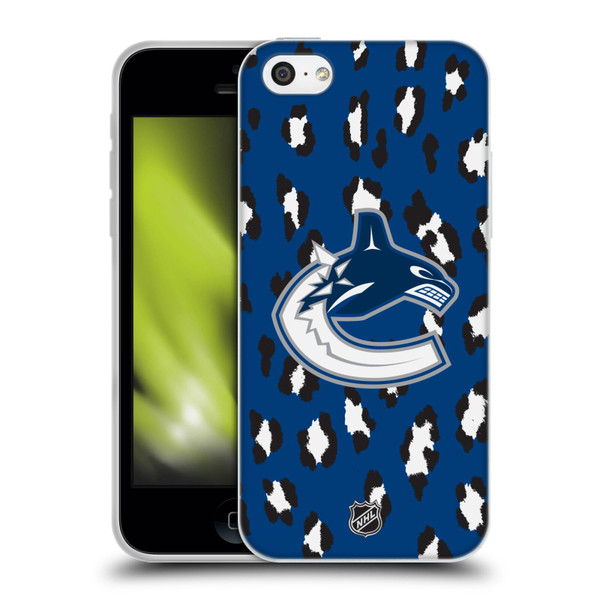 NHL Vancouver Canucks Leopard Patten Soft Gel Case for Apple iPhone 5c