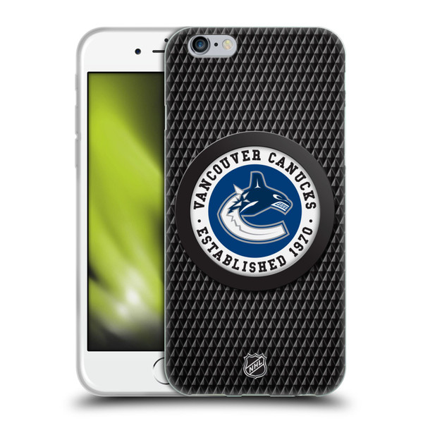 NHL Vancouver Canucks Puck Texture Soft Gel Case for Apple iPhone 6 / iPhone 6s