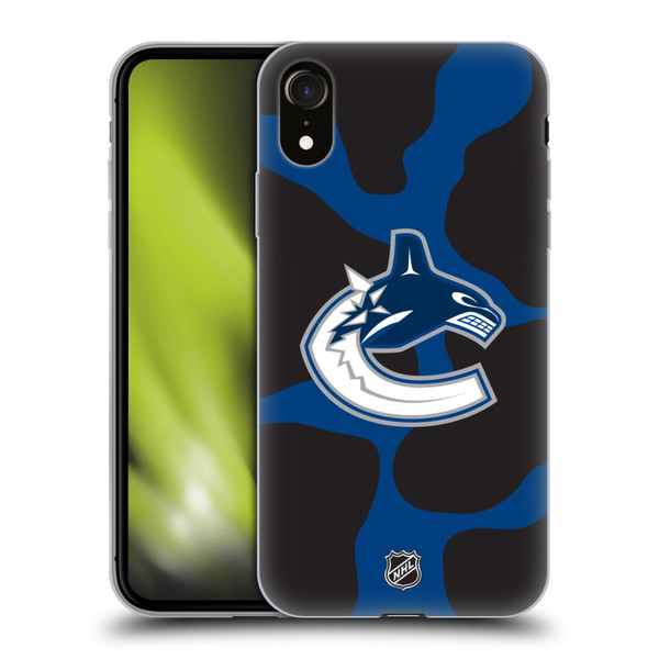 NHL Vancouver Canucks Cow Pattern Soft Gel Case for Apple iPhone XR