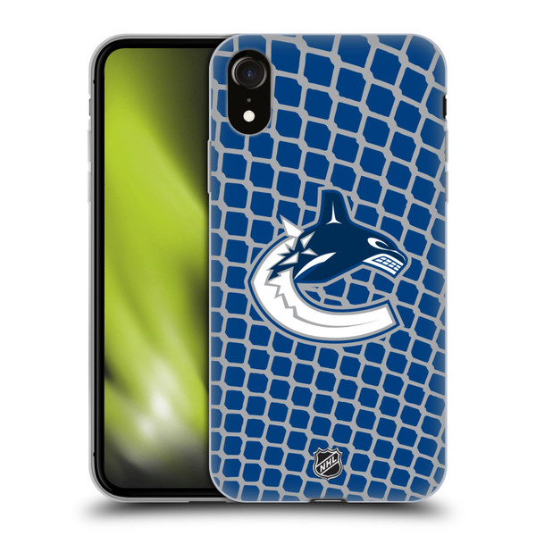 NHL Vancouver Canucks Net Pattern Soft Gel Case for Apple iPhone XR