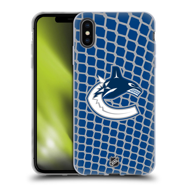 NHL Vancouver Canucks Net Pattern Soft Gel Case for Apple iPhone XS Max