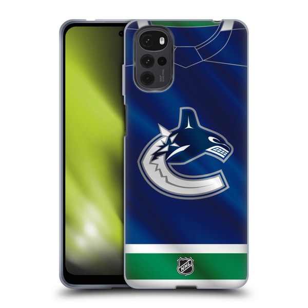 NHL Vancouver Canucks Jersey Soft Gel Case for Motorola Moto G22