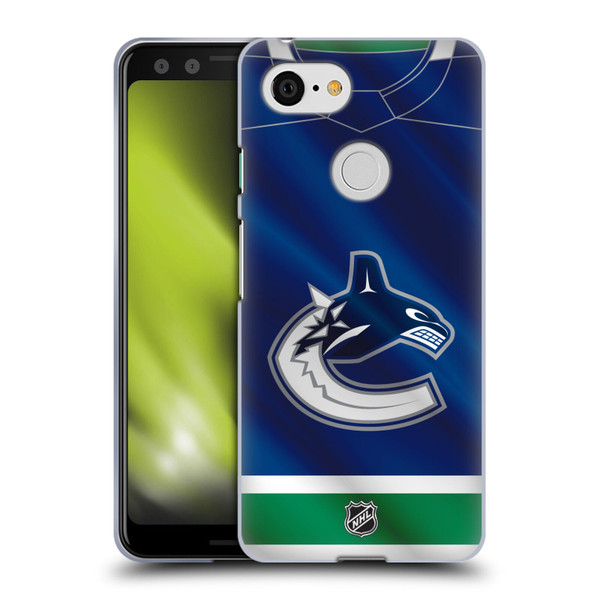 NHL Vancouver Canucks Jersey Soft Gel Case for Google Pixel 3