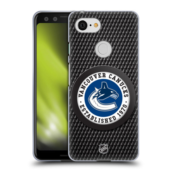 NHL Vancouver Canucks Puck Texture Soft Gel Case for Google Pixel 3